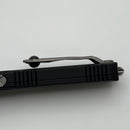 Pre Owned Microtech Ultratech ZBP Hellhound Stonewash w/ Black Handle Signature Series 1119-10S