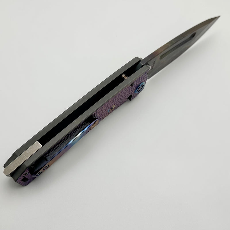 Medford Marauder H Bead Blast Cement Violet Cobblestone Sculpting w/ Flamed Hardware/Clip & S45VN Vulcan Drop Point