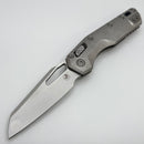 Pre Owned Microtech Marfione Select MSI RAM LOK Titanium Handles w/ Double Vapor Blast & Blue Accents & Stonewash M390MK 210-10MS2