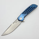 Reate Knives Remedy Blue Titanium Handle w/ Belt Satin Elmax