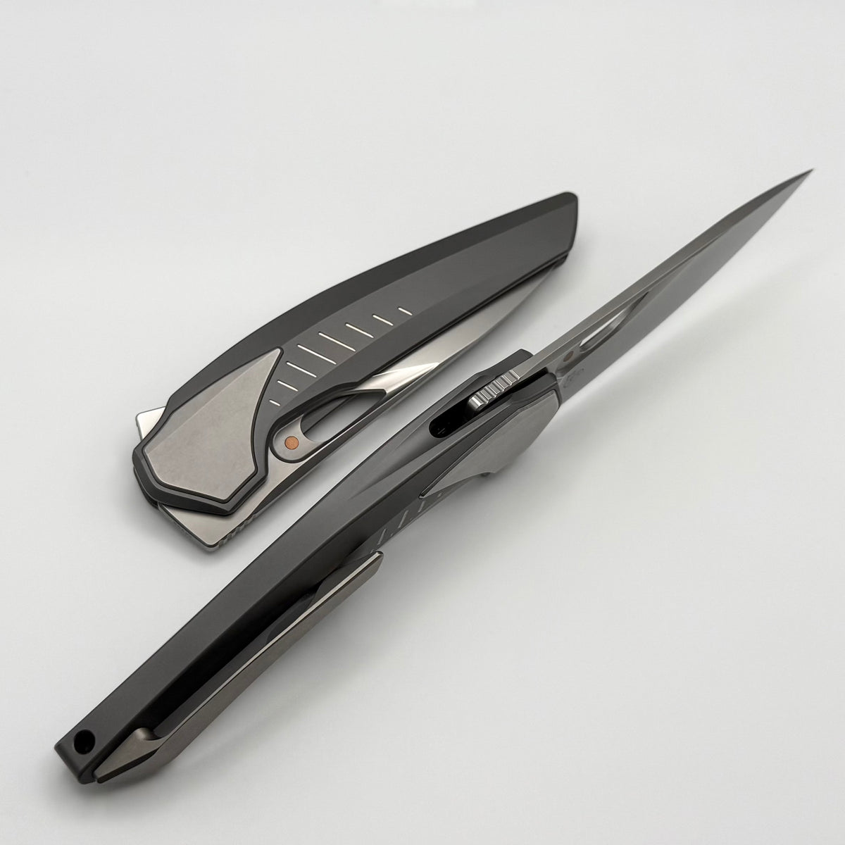poi poi　mms243＋DX15 Poikilo Blade VK-Zame Shark S1 Stonewash Titanium Integral Handle w/ C