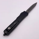 Pre-Owned Microtech Ultratech Damascus Double Edge & Black w/ Ringed Hardware Signature Series 122-16S Damascus Pattern