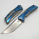 Poikilo Blade Anolis S1 w/ Blue Crystal Ti Handles & Pearlescent Stonewash M398