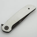 Reate Knives Remedy Fat Carbon White Glass Handle w/ Belt Satin DLC Elmax