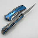 Poikilo Blade Anolis S1 w/ Blue Crystal Ti Handles & Pearlescent Stonewash M398