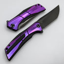 Poikilo Blade Anolis S2 w/ Purple Crystal Ti Handles & Pearlescent Stonewash M398