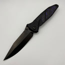 Pre-Owned Microtech Socom Elite M/A DLC Spike Grind w/ Purple Haze Cross Cut Fat Carbon Inlays Signature Series NCB Exclusive 160-1DLCTCFPUISS