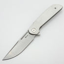 Reate Knives Remedy Fat Carbon White Glass Handle w/ Belt Satin Elmax
