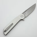 Reate Knives Remedy Fat Carbon White Glass Handle w/ Belt Satin Elmax