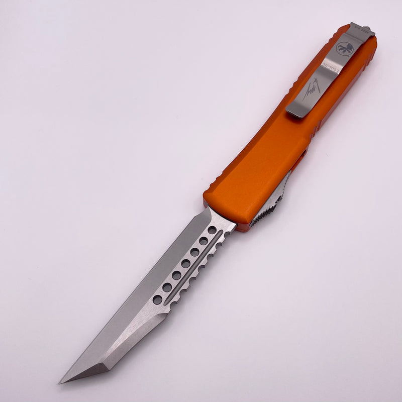 Pre Owned Microtech Ultratech Warhound Stonewash Standard & Orange 119W-10ORG