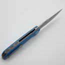 Reate Knives Remedy Fat Carbon Blue Glass Handle w/ Belt Satin Elmax