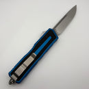 Pre-Owned Microtech Scarab 2 Gen 3 Blue Handles w/ S/E Spine Fluted Stonewash M390MK 1278-10BL