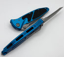 Microtech Socom Elite Manual Tanto Full Serrated Apocalyptic w/ Blue Handle 161-12APBL