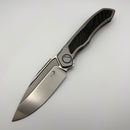 Pre-Owned Microtech ANAX Titanium Integral Hand Rubbed Satin M390 w/ Blue Titanium Pivot Collars & Carbon Fiber Inlay 190C-4CFITI