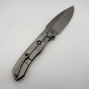 Pre-Owned Microtech ANAX Titanium Integral Hand Rubbed Satin M390 w/ Blue Titanium Pivot Collars & Carbon Fiber Inlay 190C-4CFITI