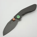 Reate Knives VK-Frok Dark Bead Blast Titanium Handle w/ Dark Frosted Satin Elmax