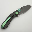 Reate Knives VK-Frok Dark Bead Blast Titanium Handle w/ Dark Frosted Satin Elmax
