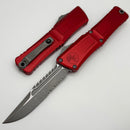Microtech Knives Combat Troodon Gen III Apocalyptic Partial Serrated Interceptor w/ Red Handle Signature Series 1217-11APRDS