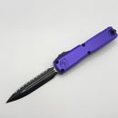 Factory Blem Microtech Ultratech Gen IV D/E Tactical Full Serrated w/ Purple Handle 11224-3PU