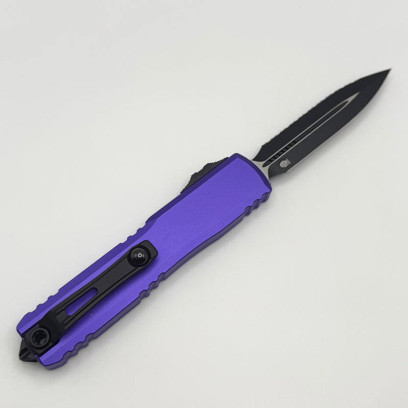Factory Blem Microtech Ultratech Gen IV D/E Tactical Full Serrated w/ Purple Handle 11224-3PU