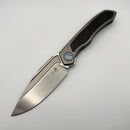 Pre-Owned Microtech ANAX Titanium Integral Hand Rubbed Satin M390 w/ Blue Titanium Pivot Collars & Carbon Fiber Inlay 190C-4CFITI