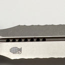 Grenade Blem Microtech Ultratech Gen IV D/E Stonewash Partial Serrated w/ Blue Handle 11224-11BL
