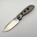 Pre-Owned Poikilo Blade Gecko S1.1 Titanium Handles w/ Blue Ti Accents & Satin M398