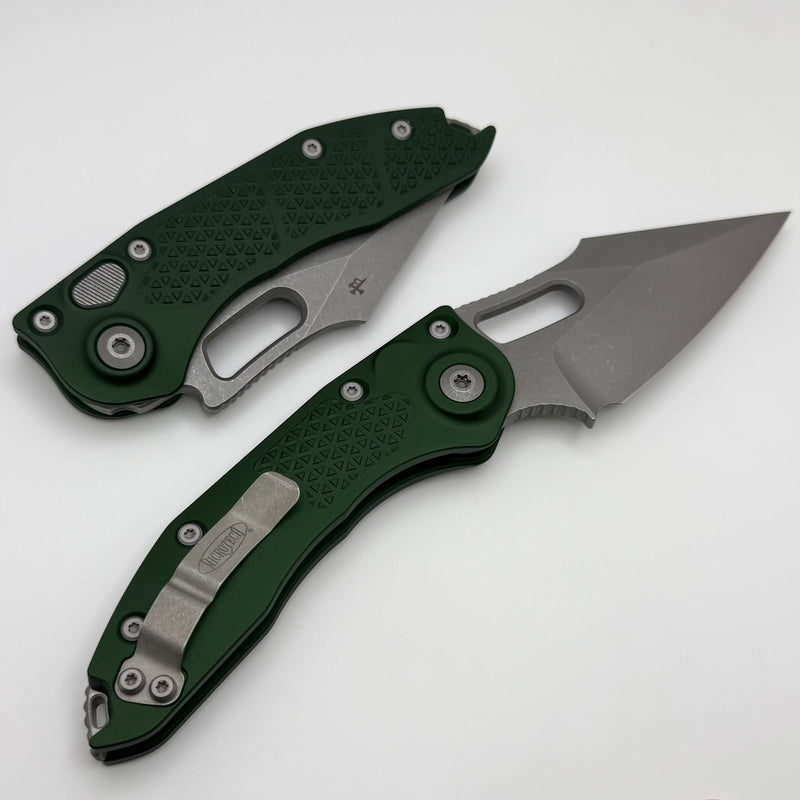 Microtech Borka Stitch Auto w/ Emerald Green Handles & Apocalyptic M390 169-10APEG