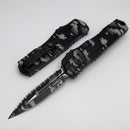 Microtech Cypher II Black D/E Full Serrated Pixel Camo 1242-3PXC