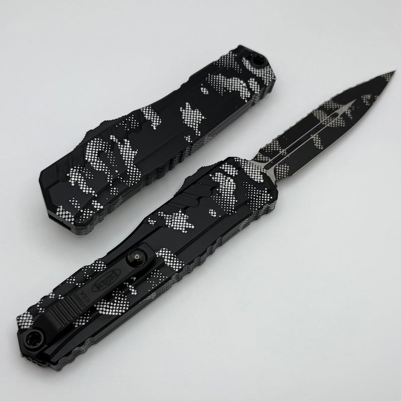Microtech Cypher II Black D/E Full Serrated Pixel Camo 1242-3PXC