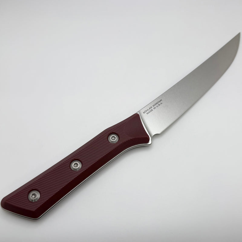 Microtech Boning Knife Merlot G-10 Handle w/ Stonewash M390MK 3100-10MR