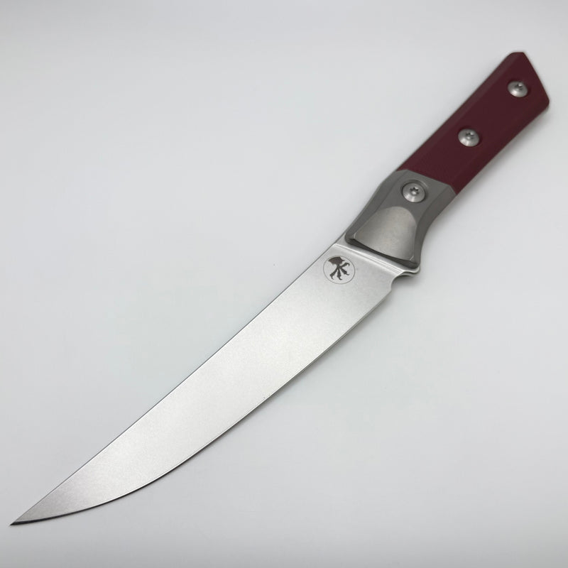 Microtech Boning Knife Merlot G-10/Titanium Bolster Handle w/ Stonewash M390MK 3100B-10MR