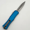 Factory Blem Microtech Knives Mini Hera Stonewash Double Edge M390MK w/ Blue Handle 1702M-10BL