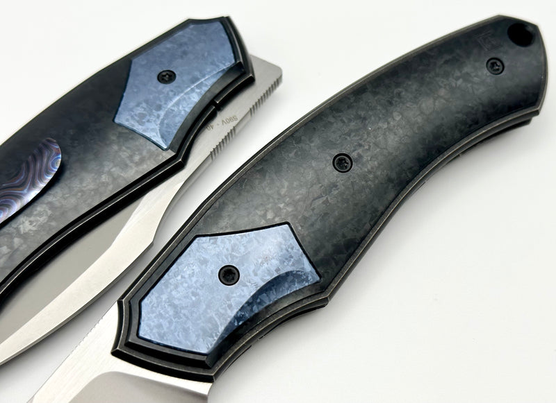 Custom Knife Factory Davless Crystal Ti & Blue Crystal Ti w/ CKF Wash S90V ONE KNIFE PER HOUSEHOLD ACROSS ALL VARIATIONS