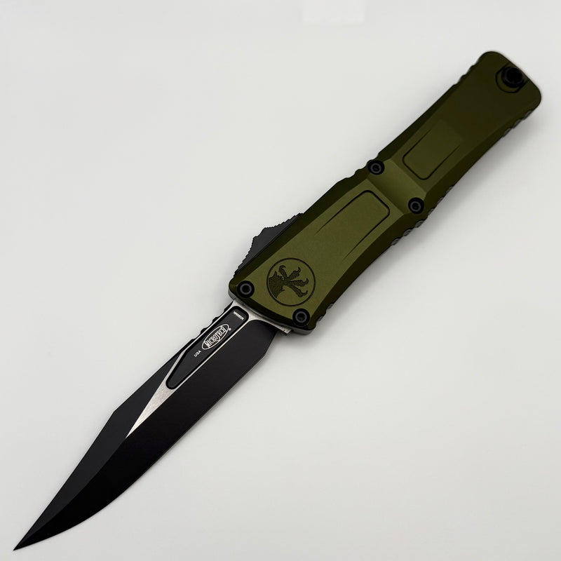 Grenade Blem Microtech Knives Combat Troodon Gen III Black Bowie w/ OD Green Handle 1146-1OD