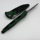 Microtech Socom Elite Manual Tanto Full Serrated Apocalyptic w/ Emerald Green Handle 161-12APEG