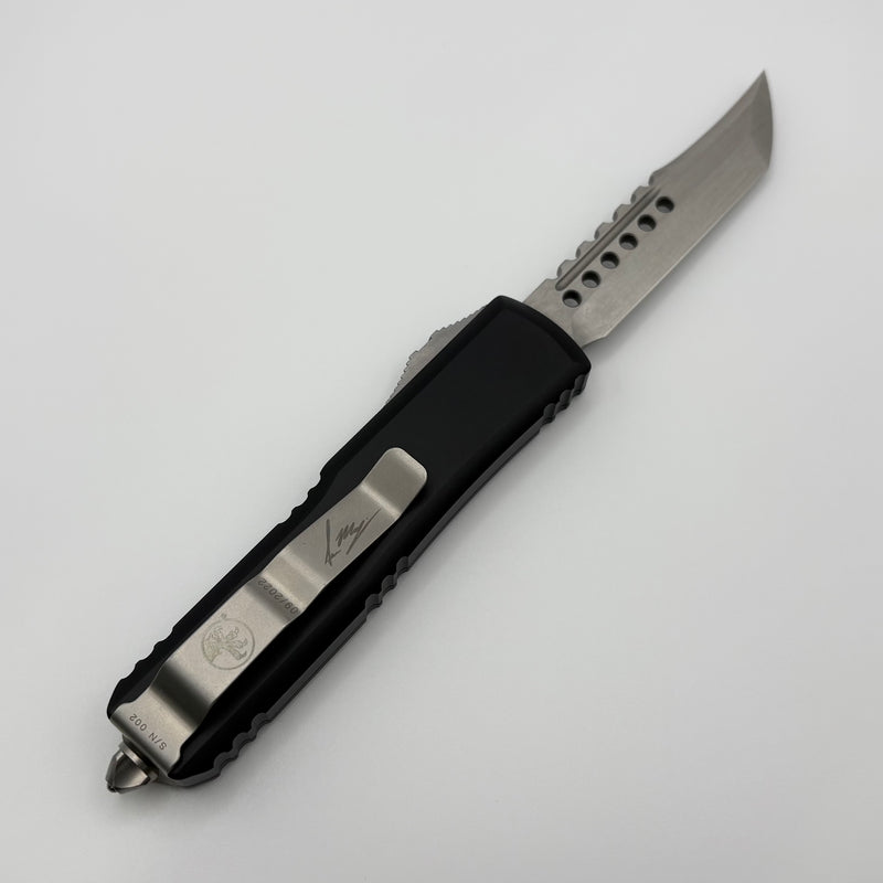 Microtech UTX-85 Hellhound Stonewash Standard & Black S/N #002 719-10S