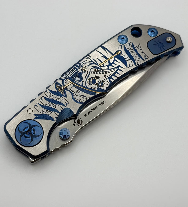 Spartan Blades Harsey Folder Satin Rub/Blue Plague Doctor Special Edit