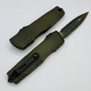 Microtech Luminary D/E Weathered Grenade Green w/ Tritium Inlaid Slider Signature Series 1270-1WGGS