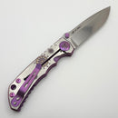Spartan Blades Harsey Folder Satin Rub/Purple Plague Doctor Special Edition w/ 4" MagnaCut