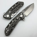 Reate Terminator-TX228 Dark Bead Blasted Titanium Handles w/ Belt Satin M390
