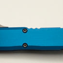 Grenade Blem Microtech UTX-85 Gen IV w/ Blue Handle & Stonewash D/E M390MK 12324-10BL