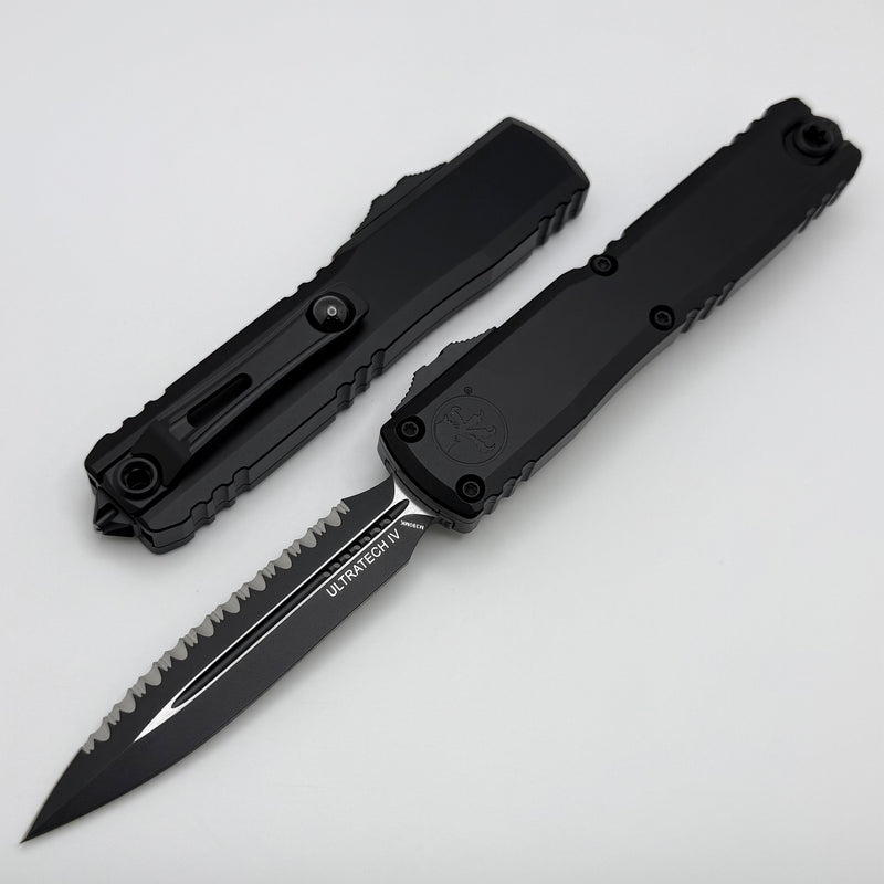 Microtech Ultratech Gen IV D/E Tactical Full Serrated w/ Black Handle 11224-3T
