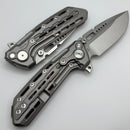 Reate Terminator-TX228 Bead Blasted Titanium Handles w/ Belt Satin M390