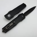 Microtech Luminary D/E Full Serrated DLC Shadow w/ Tritium Inlaid Slider Signature Series 1270-3DLCTSH