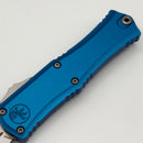 Factory Blem Microtech Knives Mini Hera Partial Serrated Stonewash Bayonet M390MK w/ Blue Handle 1701M-11BL