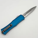 Factory Blem Microtech Knives Mini Hera Partial Serrated Stonewash Bayonet M390MK w/ Blue Handle 1701M-11BL