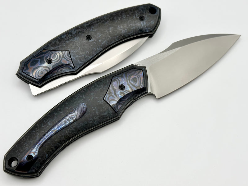 Custom Knife Factory Davless Crystal Ti & ZircuTi w/ CKF Wash S90V ONE KNIFE PER HOUSEHOLD ACROSS ALL VARIATIONS