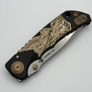 Spartan Blades Harsey Folder Saint Michael Gold Special Edition w/ 4" MagnaCut