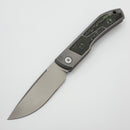 Uldanov Custom Knives Sierra w/ Milled Titanium/Green Carbon Fiber Inlays & MagnaCut Front Flipper